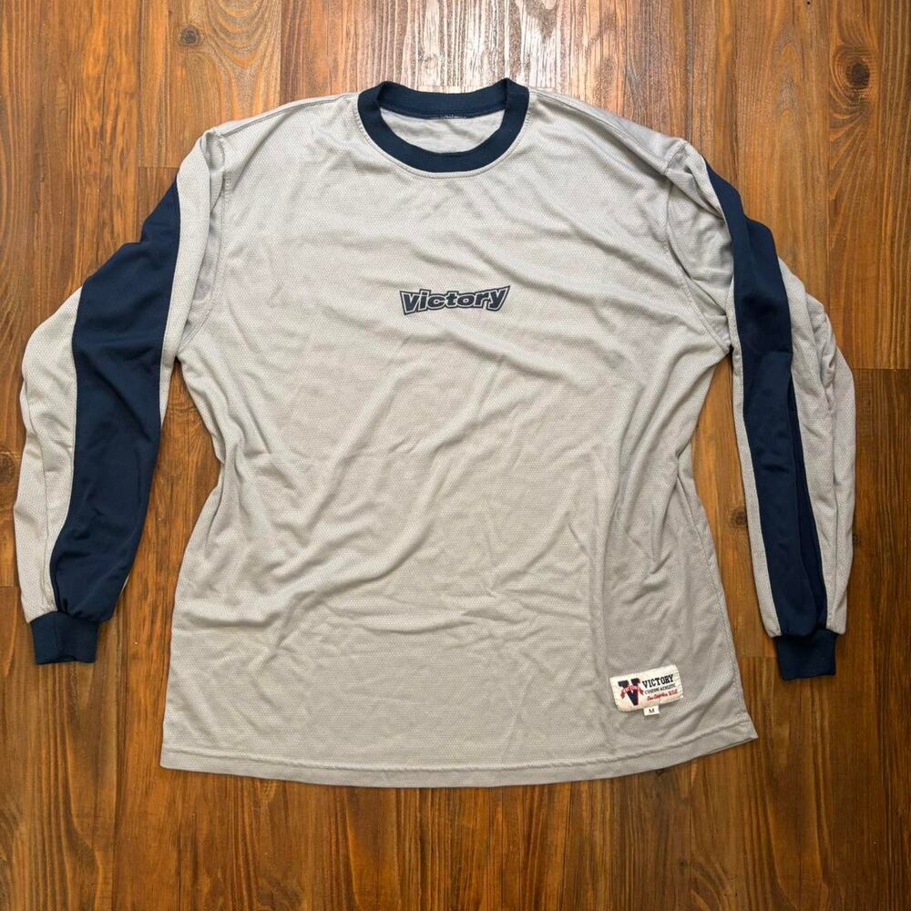 Grey and navy long sleeve Victory jersey size M